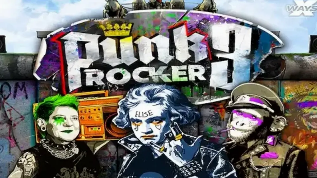 Punk Rocker 3 স্লট গেমের গ্রাফিকাল ইন্টারফেস এবং বার্লিন থিম